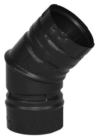 DuraVent 3" Black Galvalume Pellet Stove 45° Elbow 4PVPE45B
