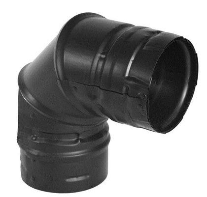 DuraVent 4" Black Galvalume Pellet Stove 90° Elbow 4PVPE90B