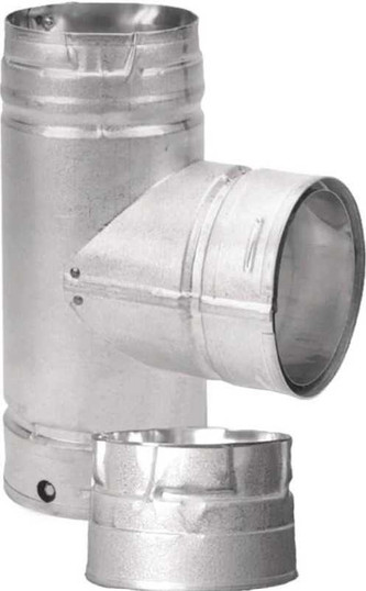 DuraVent 4" Galvalume Pellet Stove Single Tee w/ Cleanout Cap 4PVPT1