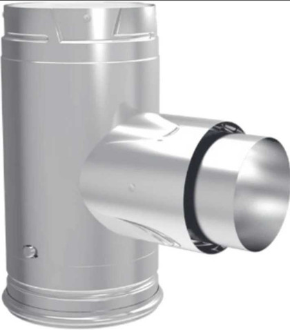 DuraVent 3" Galvalume Pellet Stove Increaser Tee Adapter w/ Cleanout Cap 3PVPTADX41