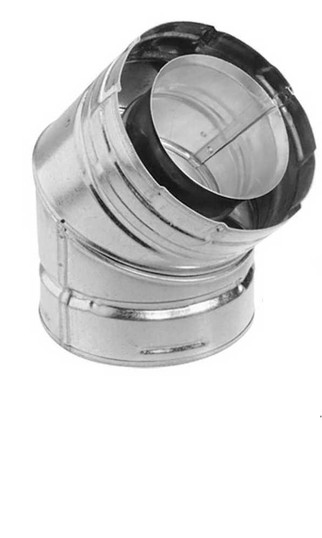 Duravent 4"- 6 5/8" Double Wall 45 Degree Galvalume Elbow 46DVA-E45