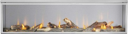 Napoleon Galaxy 74-Inch Outdoor Natural Gas Fireplace GSS74NE shown with separately selected logs