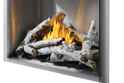 Napoleon Riverside 36-Inch High-Definition Birch Log Kit BLKRS36 installed in separately sold fireplace
