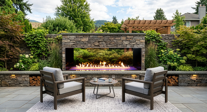 Empire Hearth Carol Rose 72" See-Through Outdoor Gas Fireplace — Natural Gas OLL72SP12SN
