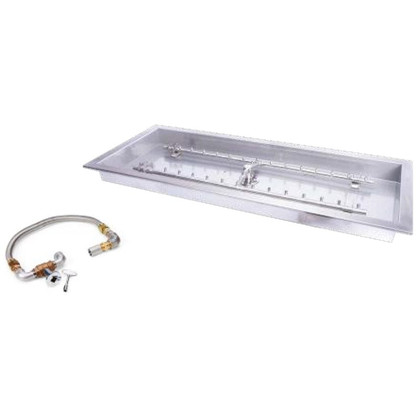 HPC Fire 54” x 16” Match-Lit SST Torpedo H-Burner Fire Pit Insert TOR-CFPK/HBSB48 KIT