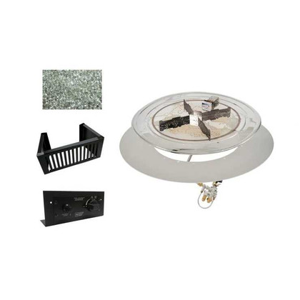 Outdoor Greatroom Round Do-it-Yourself Crystal Fire Plus Gas Burner Kit
