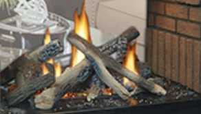 Empire Hearth Mixed Logs and Stones with Embers & Fireplace Floor DG36MX