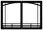 Empire Hearth Black Mission Arch Door Set DVRB3MBL