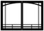 Empire Hearth 48" Black Mission Arch Door Set DVRB4MBL