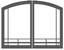 Empire Hearth 42" Vent-Free Hammered Pewter Mission Arch Door Set VBR42GMHP