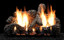 Empire Hearth 16" 4 Piece Ceramic Fiber Charred Oak Log Set LS16C