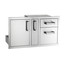 Fire Magic 53816SC Premium Flush Access Doors with Platter Storage and Double Drawers