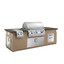 Fire Magic Island Caf Blanco Base With Polished Smoke Counter & Double Drawer Cutout