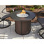 Outdoor Greatroom Brown Stonefire Round Gas Fire Pit Table SF-32-K