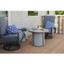 Outdoor Greatroom Grey Stonefire Round Gas Fire Pit Table SF-32-GRY-K