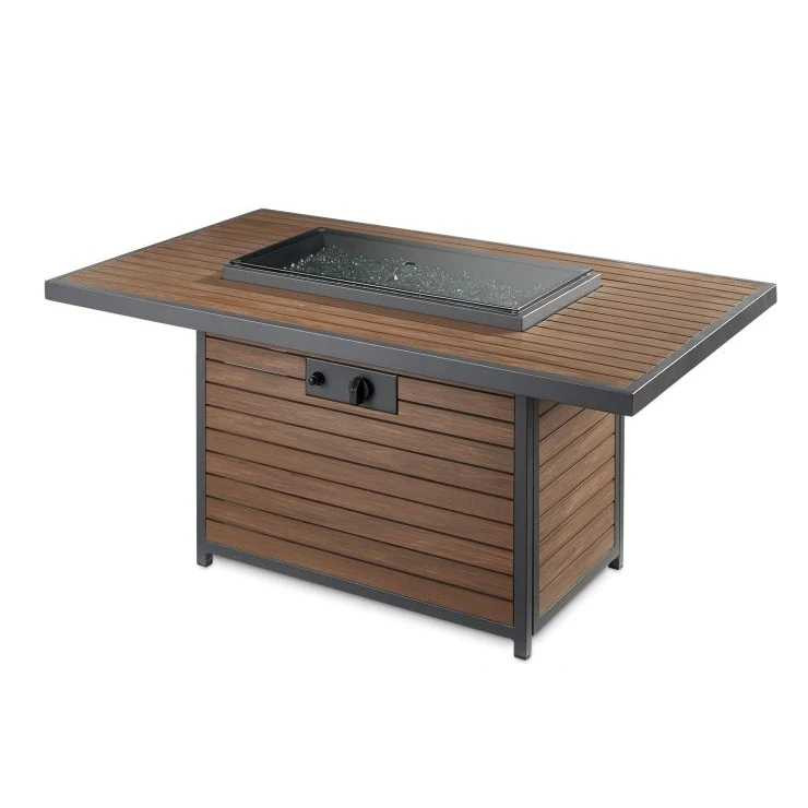 Outdoor Greatroom Kenwood Rectangular Chat Height Gas Fire Pit Table KW-1224-19-K
