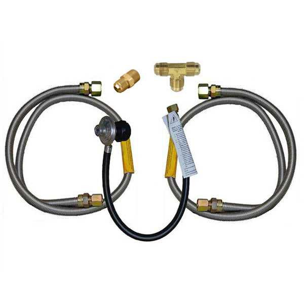 Fire Magic 3023 Propane Grill and Side Burner Connector Package