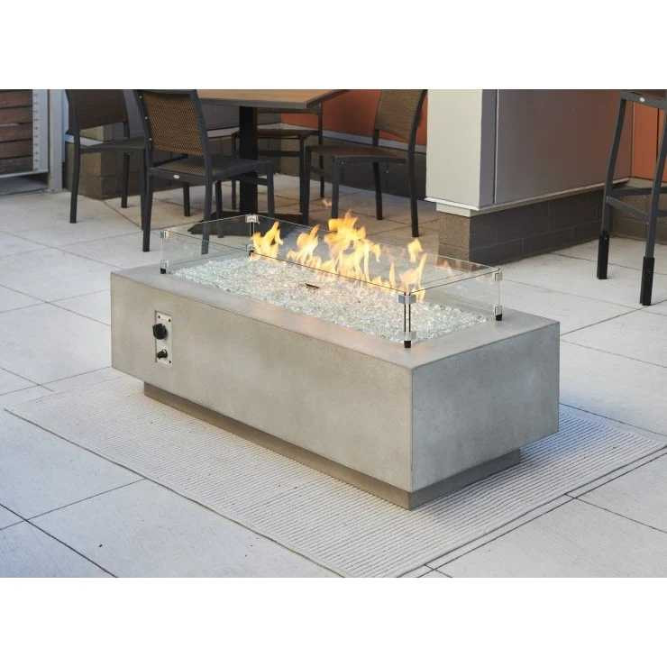 Outdoor Greatroom Natural Grey Cove 54" Linear Gas Fire Pit Table CV-54