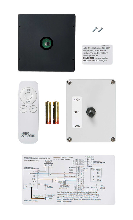 SunStar SGL35 Two-Stage Remote Control Retrofit Kit  44640010