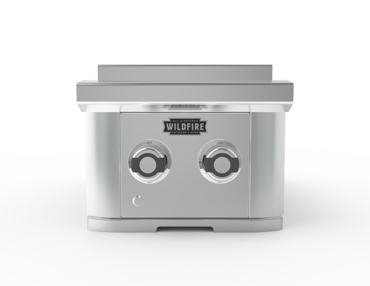 Wildfire Ranch Pro Double Side Burner 304 Stainless Steel Natural Gas - WFDBLSBRN-SS-NG