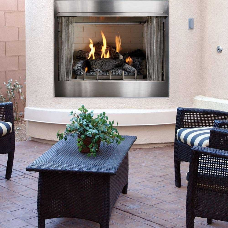 Carol Rose Premium 42" Vent Free Traditional Outdoor Fireplace OP42FP