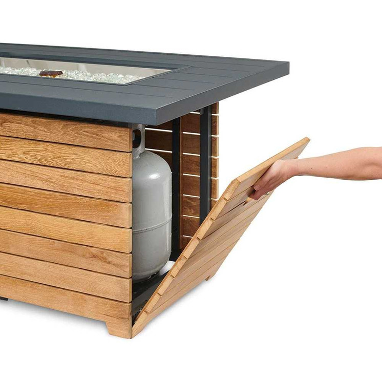 Outdoor Greatroom Darien Rectangular Gas Fire Pit Table with Aluminum Top DAR-1224-K
