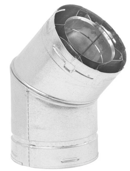 Superior 6/9" Direct Vent 45 Degree Elbow Locking Section 6DVLE45