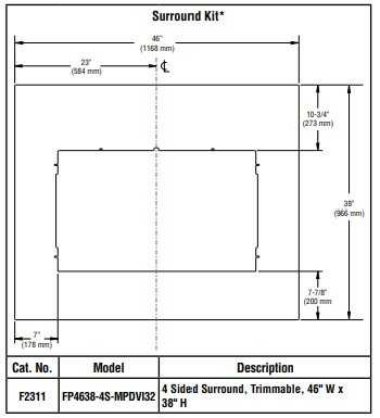 4 Sided Surround Trimmable, 46" x 38" (for use with F3408 Full Front Façade Only) FP4638-4S-MPDVI32