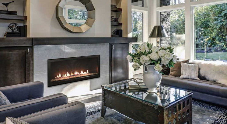 Empire Hearth 48" Boulevard Direct Vent Linear Fireplace DVLL48BP92