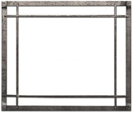 Empire Hearth 40" Distressed Pewter Rectangle Forged Iron Inset DFF40CPD