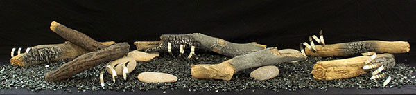 7piece Rustic Log Set with 11 Rocks and 5 Stainless Steel Coils LSM1THF