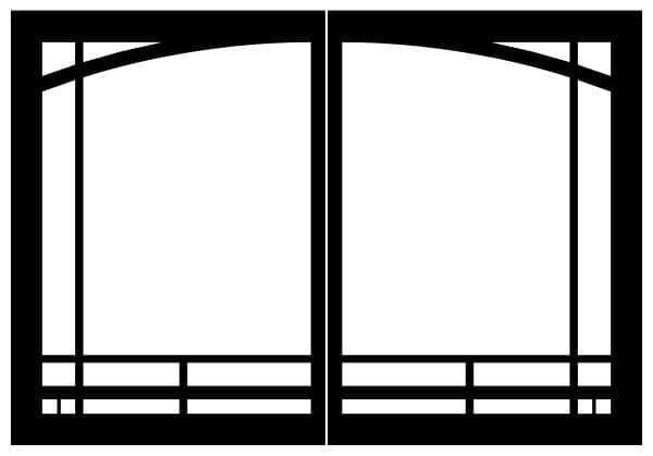 Empire Hearth Black Mission Arch Door Set DVRB2MBL