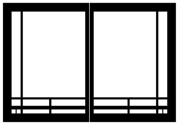 Empire Hearth Black Mission Rectangle Door Set DVDB1MBL