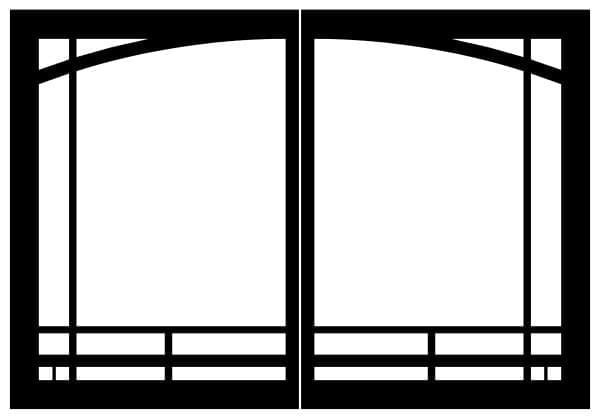 Empire Hearth Black Mission Arch Door Set DVRB3MBL
