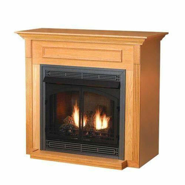 Empire Hearth Oak Standard Cabinet with Base (Fits 36" Fireplace) EMBF3SO