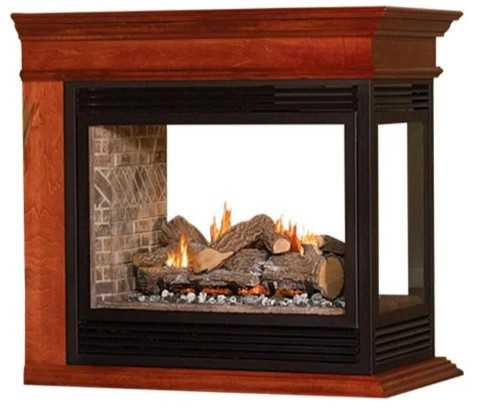 Empire Hearth 36" Oak Peninsula Mantel Base EMPBO
