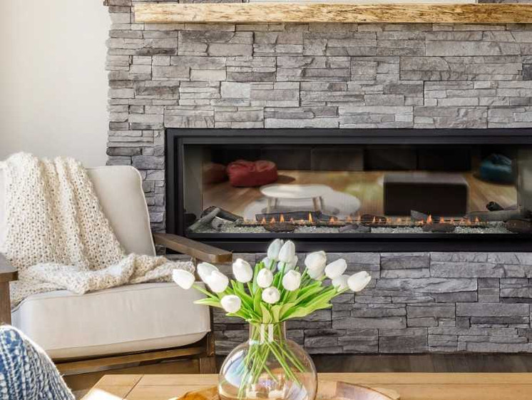 Empire Hearth 48" Boulevard Vent Free Linear See-Through Fireplace VFLB48SP90