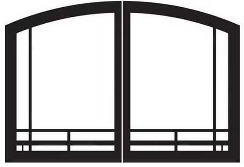 Empire Hearth 32" Vent-Free Black Mission Arch Door Set VBR32TMBL
