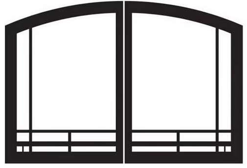 Empire Hearth 32" Vent-Free Black Mission Arch Door Set VBR32GMBL
