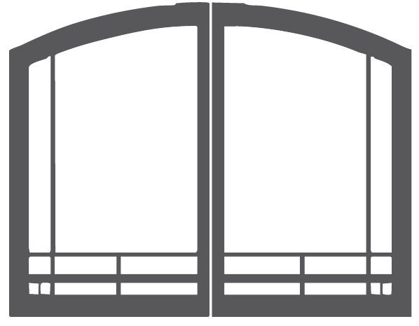 Empire Hearth 36" Vent-Free Hammered Pewter Mission Arch Door Set VBR36TMHP
