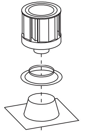 Empire Comfort Systems Direct Vent Kit Vertical thru-the-roof 4" Kit (Includes Cap, Collar and Flashing) DVVK4VP