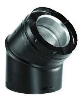 Empire Hearth 45 Degree Black Elbow SD46DVAE45B