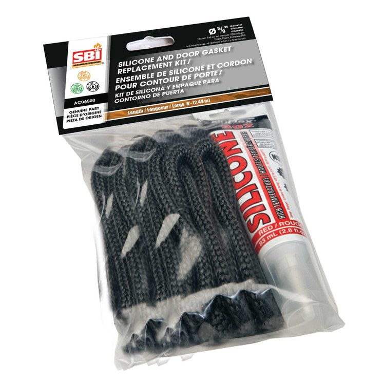 SBI Silicone and 5/8" x 8' Black Door Gasket Kit AC06500