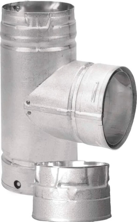 DuraVent 3" Galvalume Pellet Stove Single Tee w/ Cleanout Cap 3PVPT1