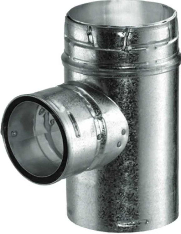 DuraVent 6" Round B-Vent 6"X6"X4" Standard Reducing Tee 6BVTR4