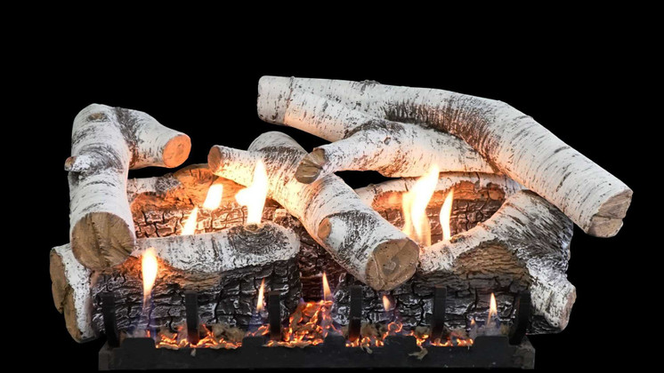 Empire Hearth 18" Super Birch Burncrete Log set for Slope Glaze Burner LS18CBS