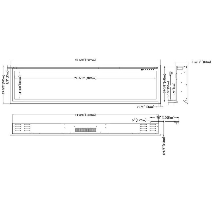 Modern Flames Orion Linear 100" Electric Fireplace OR100-SLIM