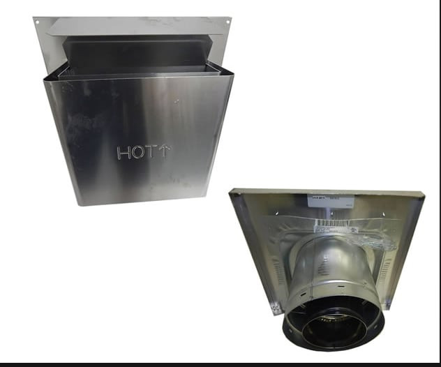 HHT Rear Vent Termination Kit includes adj Termination Cap, 1" firestop, 9" - 12" adj. termination pipe DVP-RVTK