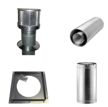 HHT Through roof flex termination kit includes SLP-TVHW, 24" SLP pipe, roof support and flex adapters SLP-TRFK