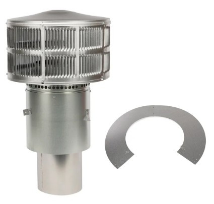 HHT Round telescoping termination cap with storm collar TR11T-B